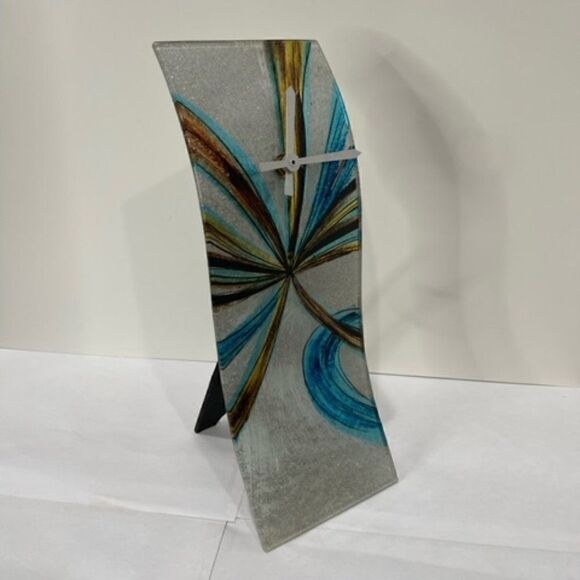 AngelStar Cozenza Collection Metallic White Blue Brown Desk Easel Clock-11.5" - Picture 3 of 7